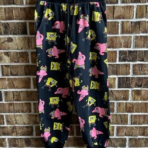 Nickelodeon Black and Pink Pajama Bottoms with Playful Design